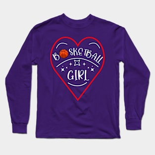 Cute Basketball Art For a Girl Long Sleeve T-Shirt